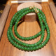 老型珠天然玉石多圈手链女款 和田玉俄料碧玉辣阳绿项链 4mm