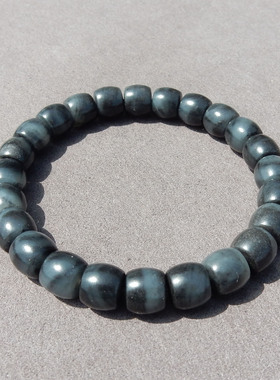 一方玉舍和田玉新疆青花籽料9mm直切老型珠男女款手串手链