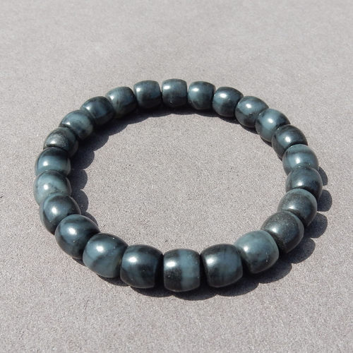 一方玉舍和田玉新疆青花籽料9mm直切老型珠男女款手串手链