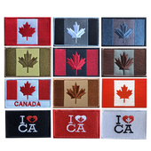 加拿大旗刺绣魔术贴章Canadian patch枫叶徽章军迷背心贴自粘徽章