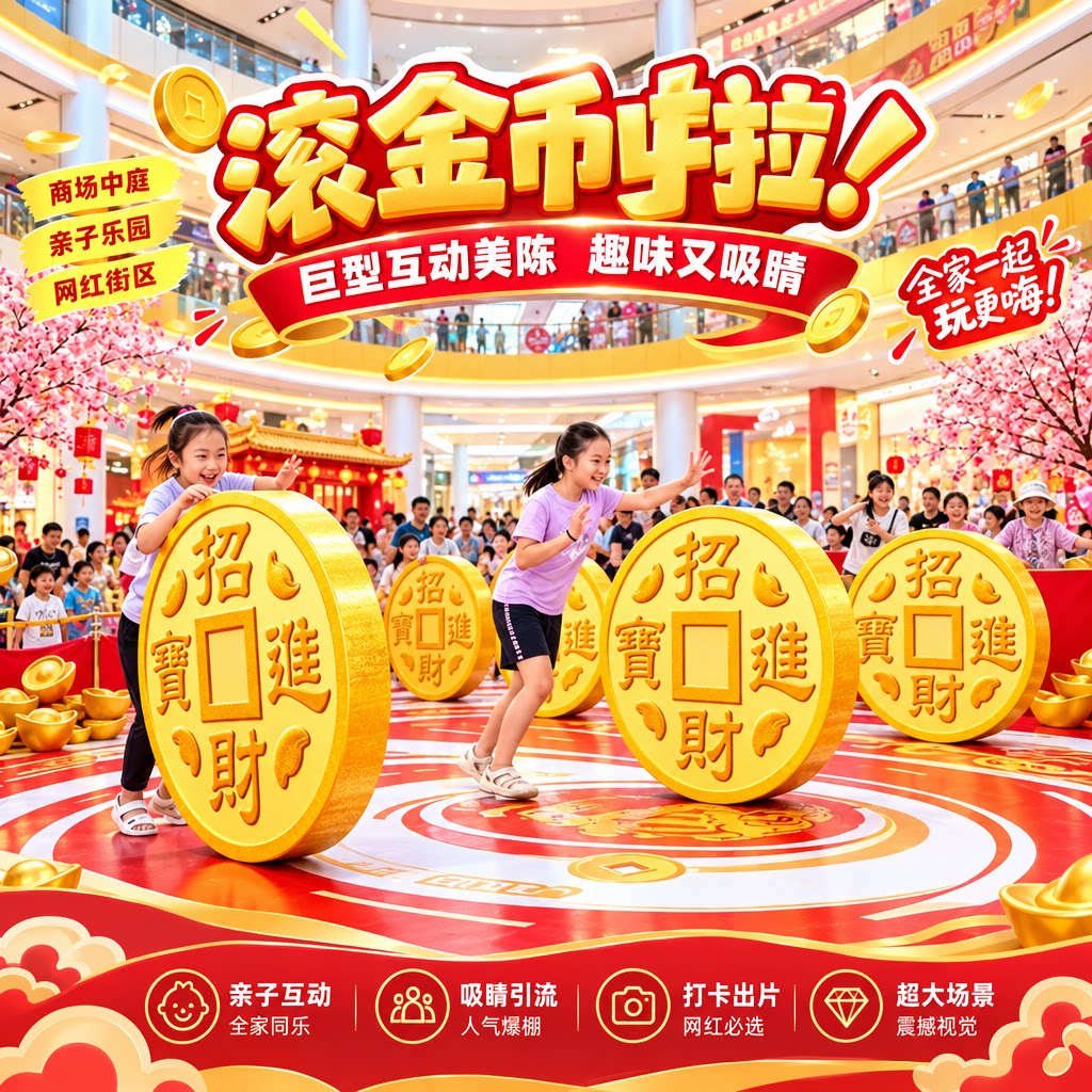 元旦新年商场互动滚金币比赛道具学校运动会商务公司年会游戏道具
