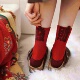 马年本命年红色袜子女秋冬中筒袜2026新年发财好运喜庆情侣长袜棉