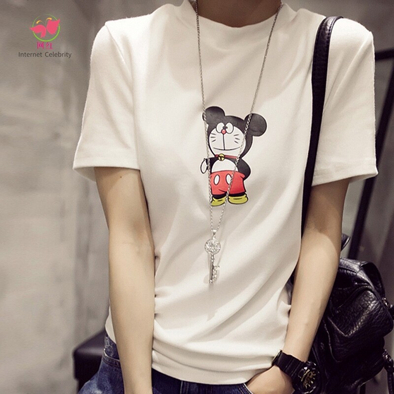 Net Red 2020 new pattern Summer wear Korean Edition Cartoon printing Funny Jingle Self cultivation Short sleeved T-shirt student Base coatin the Women's clothing/Boutique , T-shirt  category - from Buy2taobao.com to provide professional Taobao agent buy service