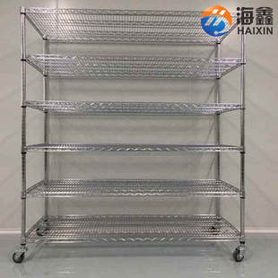 镀铬线网架车间周转车六层物料车带轮电商物流园仓库拣选配货推车