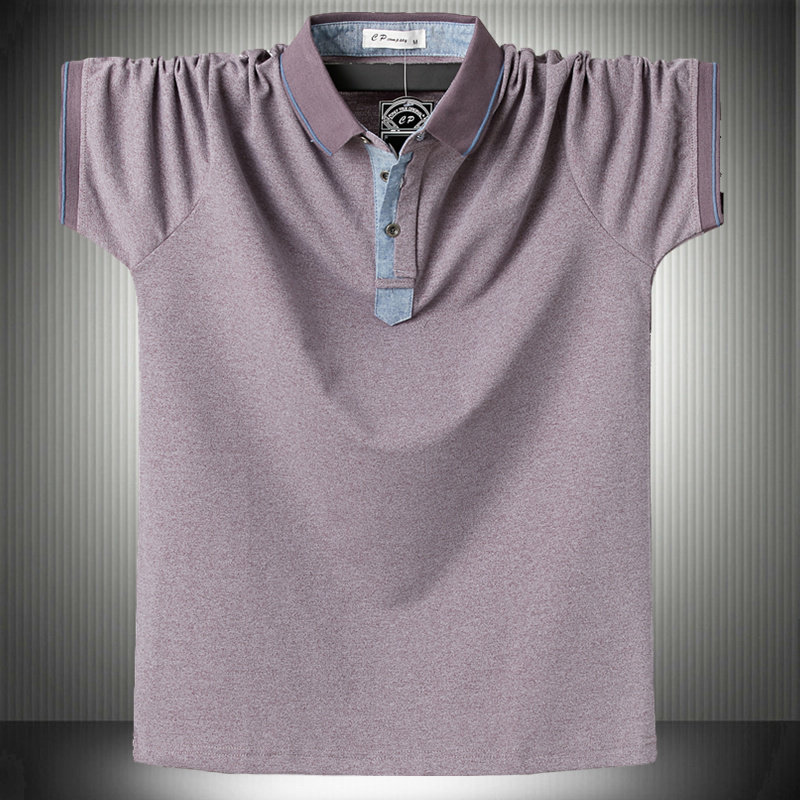 爸爸装中年短袖T恤男宽松薄款上衣服纯棉加肥大尺码胖子休闲 POLO