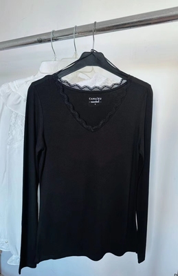 黑色内搭新长袖打底衫春秋v领T恤