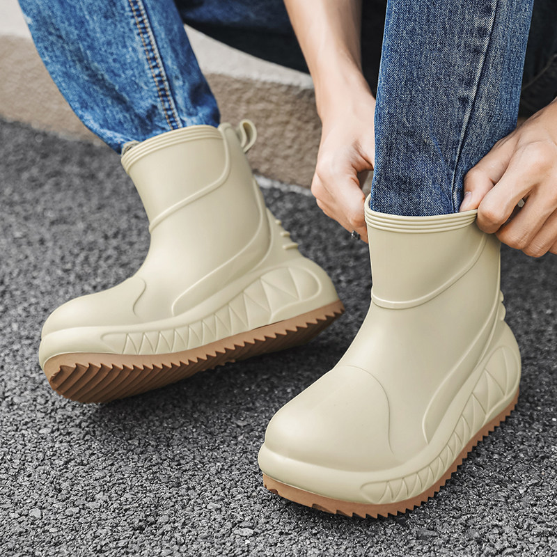 雨鞋男款时尚防水防滑雨靴四季工作胶鞋短筒户外钓鱼男士百搭水鞋,流行男鞋,雨鞋,淘宝优惠券,粉丝福利购,淘宝优惠卷