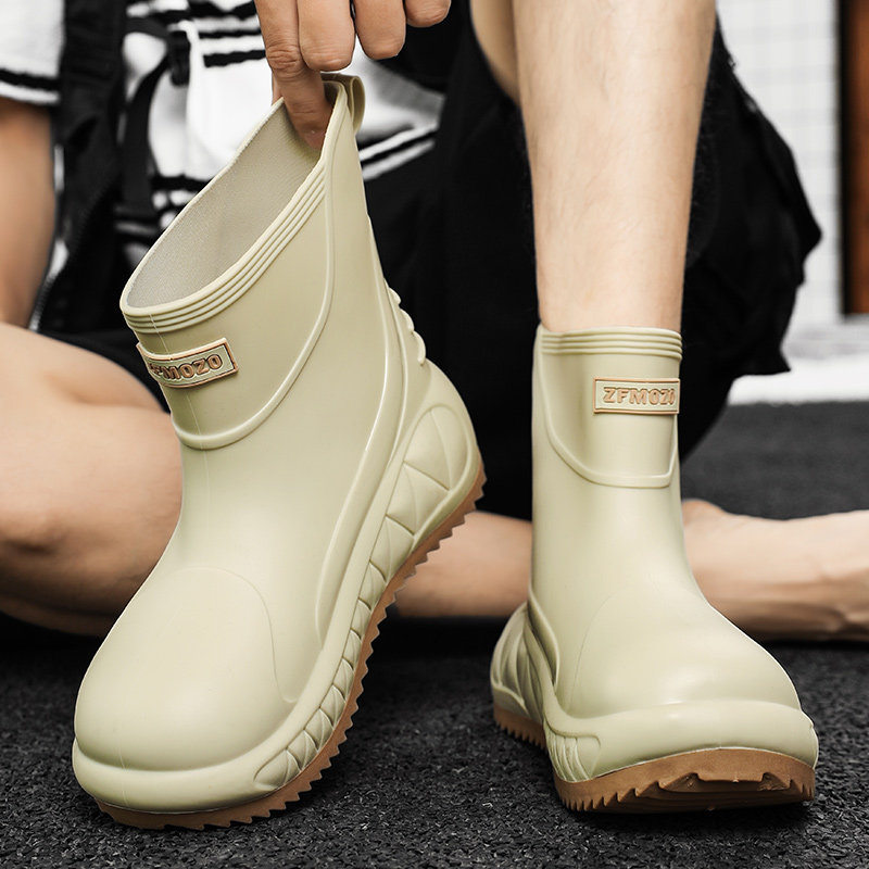 时尚新款男士雨鞋雨靴中筒休闲加厚防滑胶鞋轻便软底耐磨防水鞋男,流行男鞋,雨鞋,淘宝优惠券,粉丝福利购,淘宝优惠卷