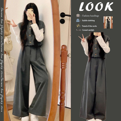 秋冬2024新款网红小香风三件套装