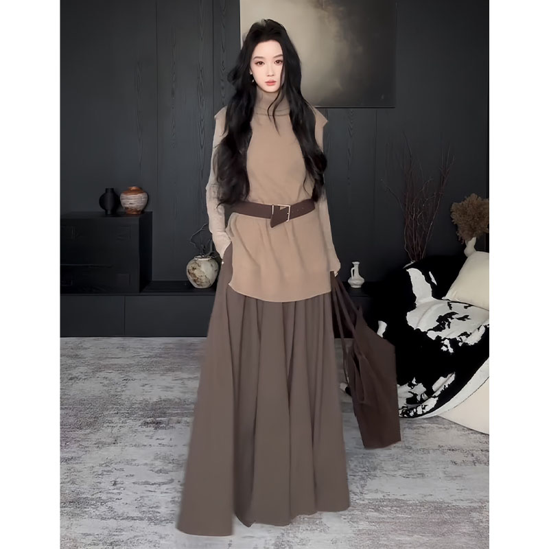 秋冬气质女神范时尚套装女连衣裙