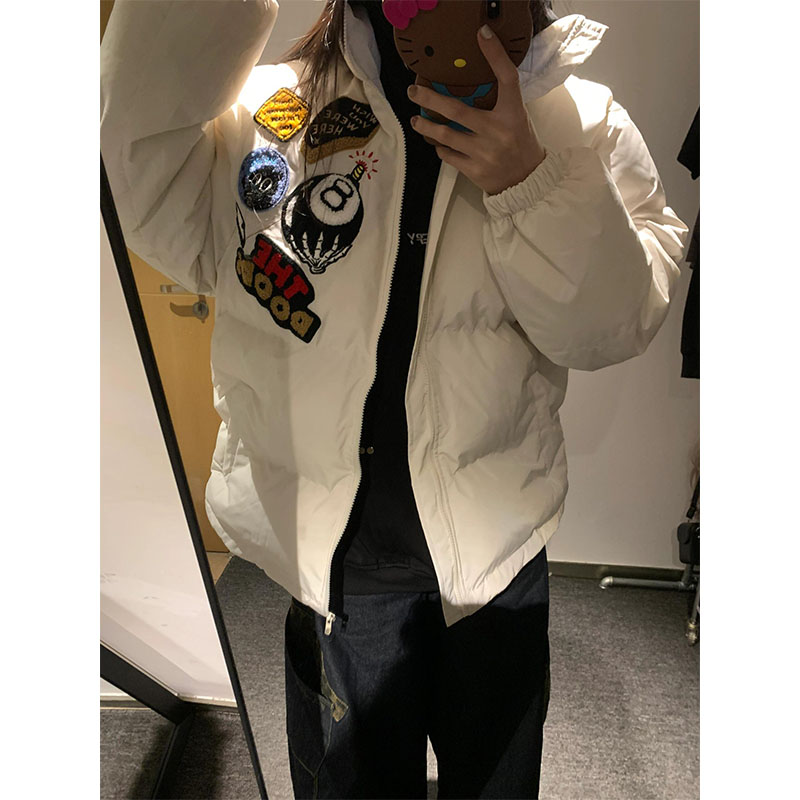韩系百搭短款立领羽绒棉袄女冬装