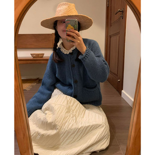 女 毛衣半身裙两件套装 超好看深冬装 一整套韩系chic慵懒风针织开衫