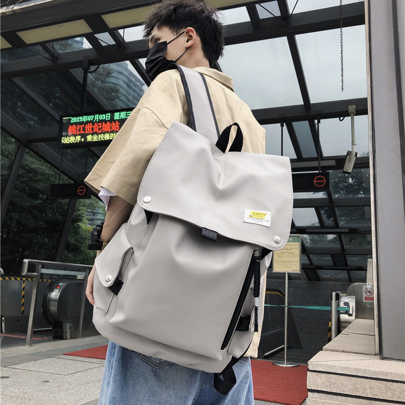 ins潮牌双肩包男pu时尚潮流校园