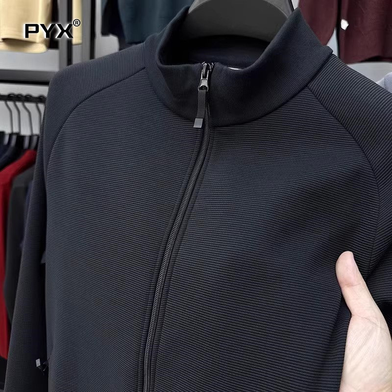 高端男士立领夹克外套2025新款秋冬季男外套加绒加厚抓绒卫衣男款