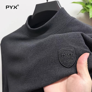 男士 半高领加厚保暖衣男款 长袖 秋冬季 t恤2025新款 双面德绒打底衫