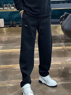 春秋冬季 男裤 宽松直筒加绒休闲裤 高端男士 卫裤 子2025新款 男款 潮 裤