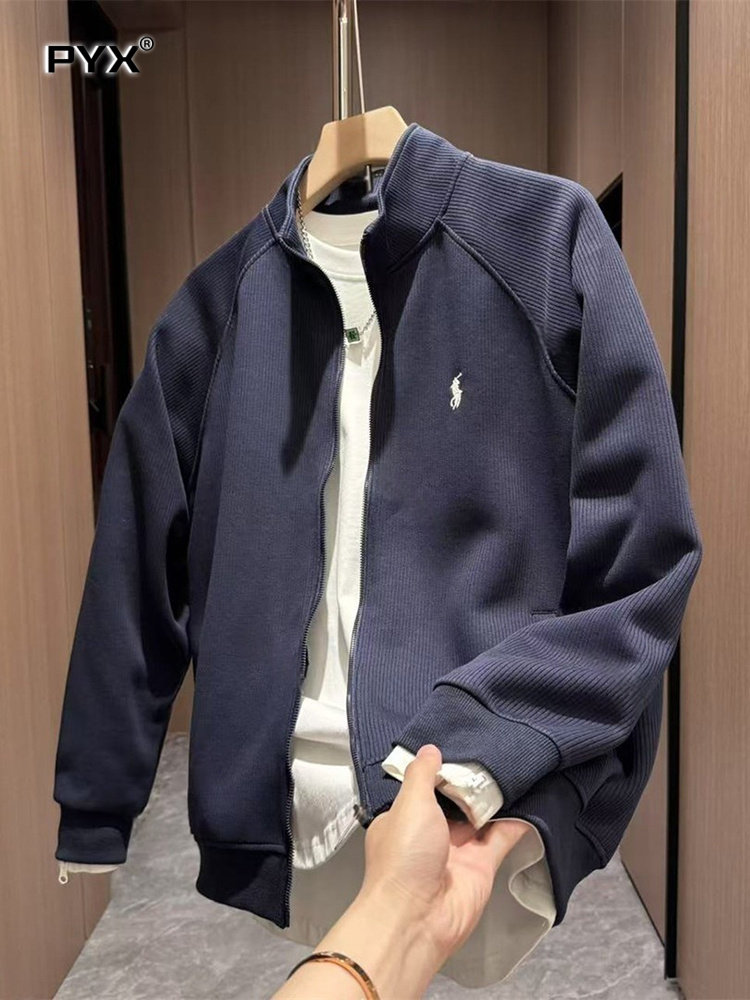 高端拉炼开衫卫衣男士外套2025新款春秋冬季立领休闲保罗上衣男款