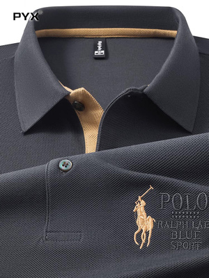 高端保罗Polo衫男士短袖T恤2025夏季新款翻领长袖上衣服男款春秋