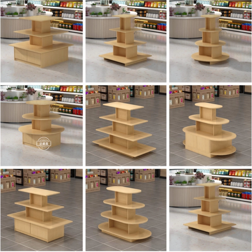 中岛柜展示架圆形展示柜化妆品包鞋店超市产品货架堆头母婴展示台