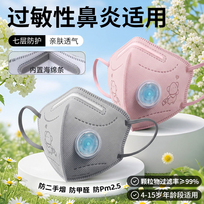 【儿童专用】带呼吸阀口罩图片