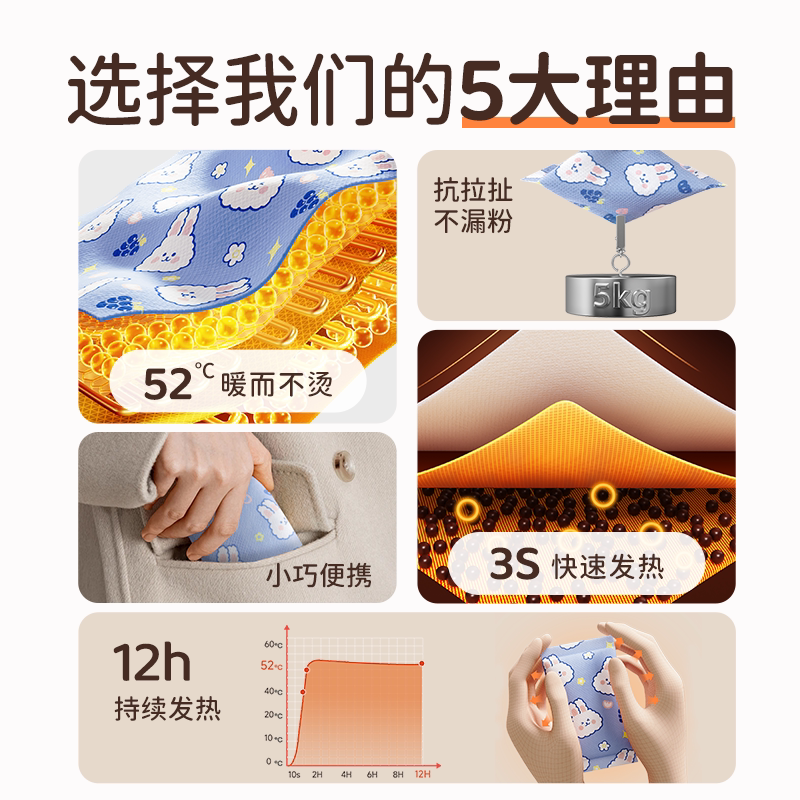 겨울 학생과 어린이를 위한 손난로 휴대용 자체 발열 일회용 손난로 계란 핫 미니 언제든지 휴대 가능