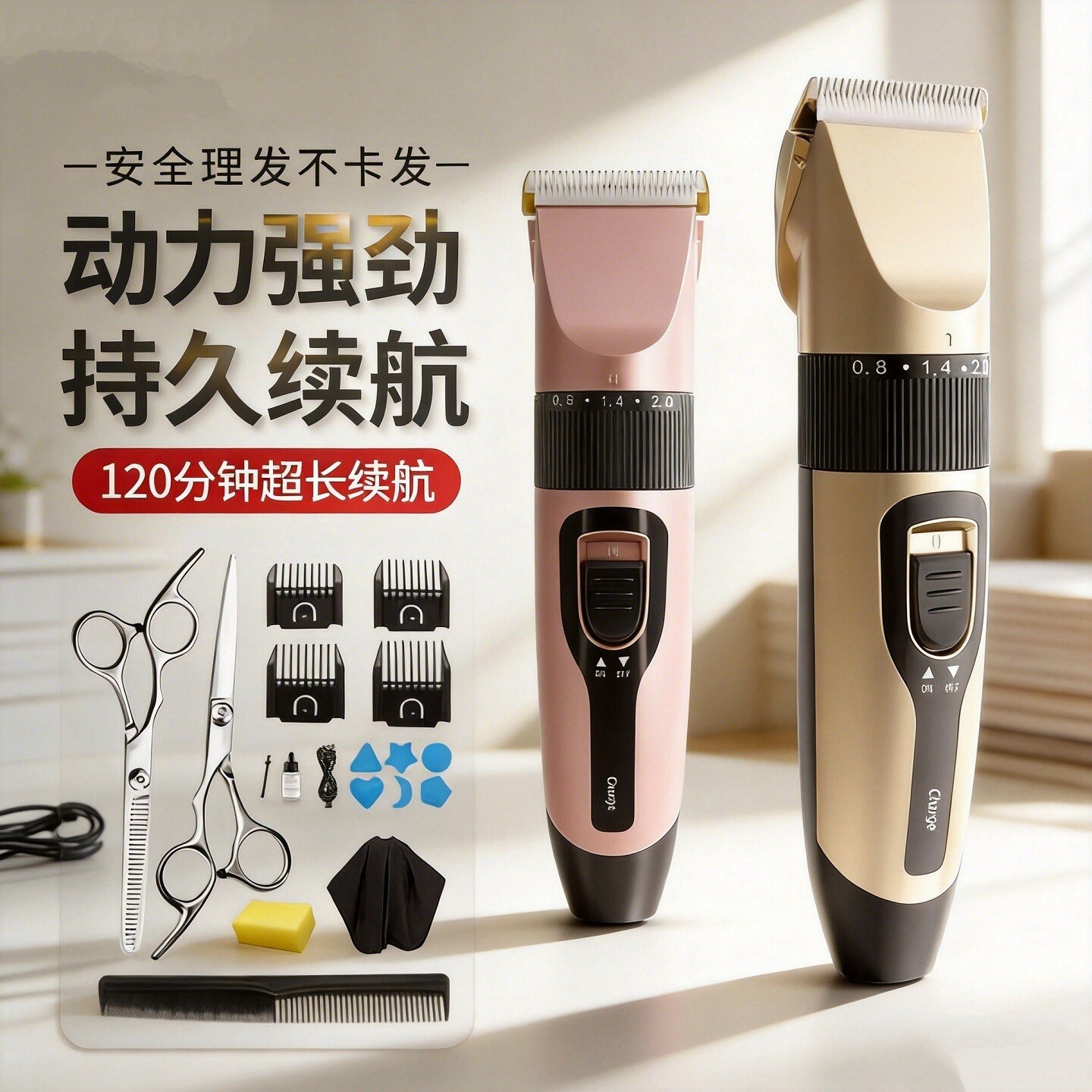 USB充电锂电池电动理发器成人剪图片