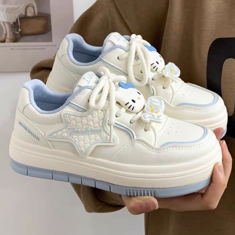 凯蒂猫女童鞋子2025新款春季儿童休闲软底运动鞋女孩百搭小白鞋潮