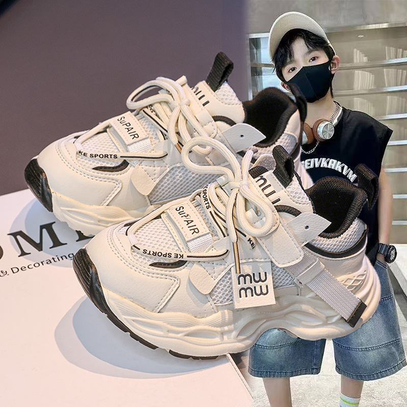 跑步运动鞋女孩大童轻便小白鞋