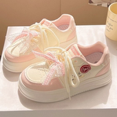 女童奶fufu厚底小白鞋 潮 可爱小众百搭休闲运动板鞋 2026新款 面包鞋