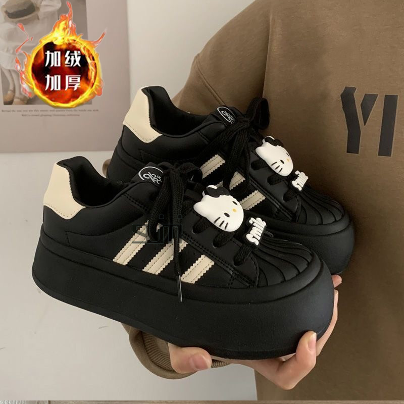 女童2025秋冬新款加绒面包休闲鞋