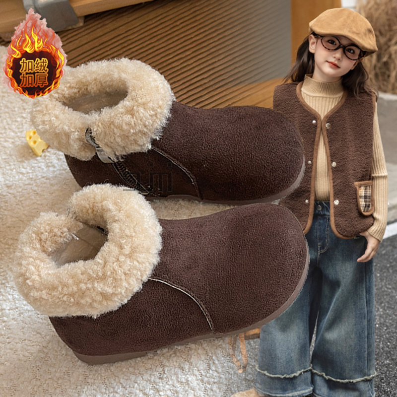 女童加绒舒适防滑耐磨棉靴