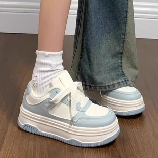 女童增高鞋女小个子不累脚厚底小白鞋爆款百搭初中生小众原创板鞋