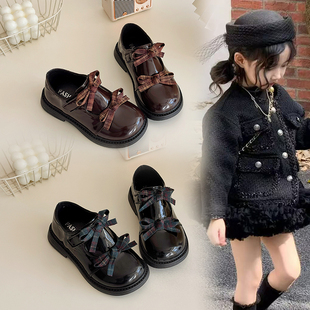 女童韩版公主鞋子2026春秋季儿童公主鞋黑色乐福鞋单鞋配礼服鞋子