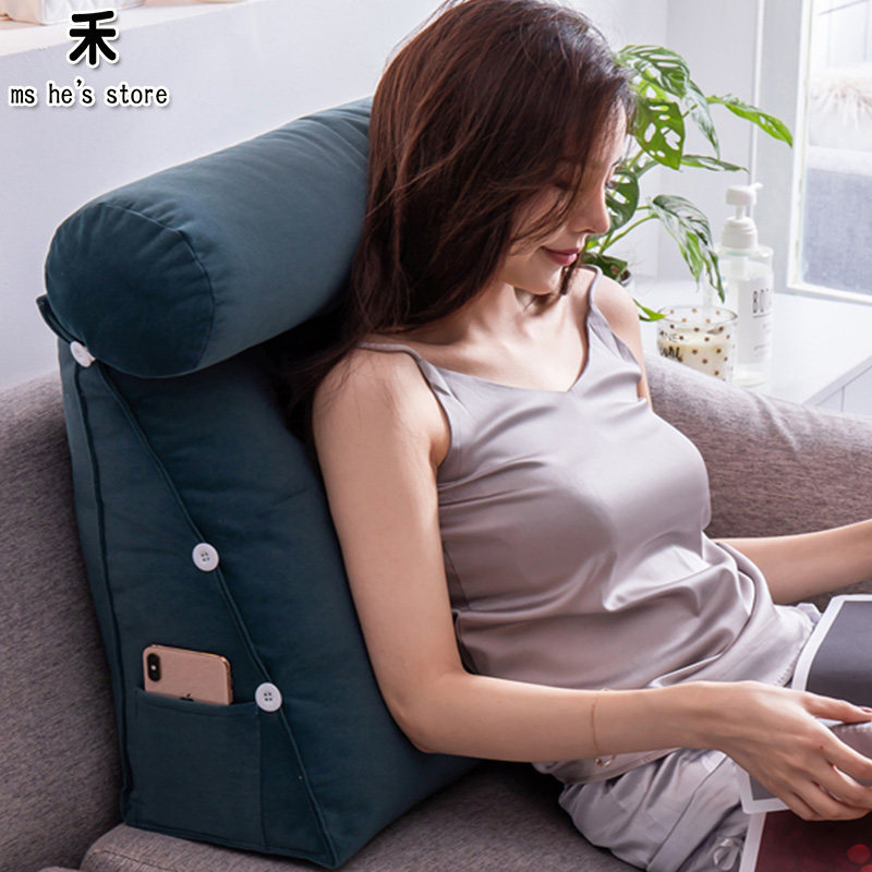三角靠垫单双人沙发靠枕宿舍卧室榻榻米软包腰靠垫可拆洗懒人靠背