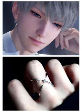 恋与深空沈星回星星轨迹戒指正反双戴闪锆小众设计高级百搭戒指