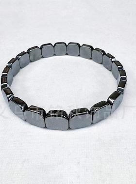 欧美跨境亚马逊健康黑胆石手链男士增强自信巴西铁矿石磁疗手链