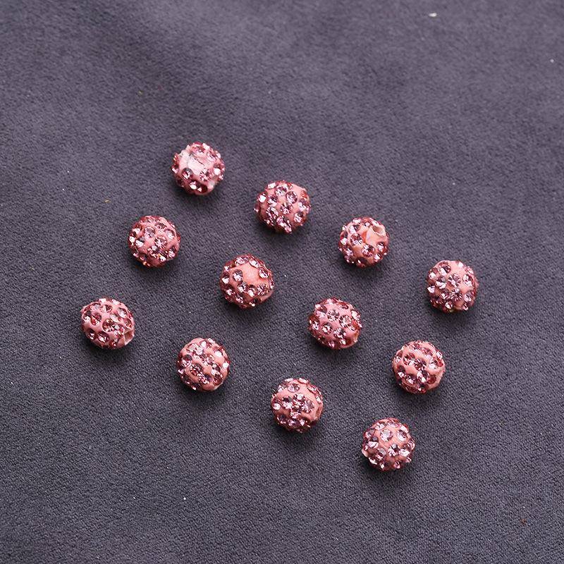 10MM陶泥钻饰品装饰配件满钻手链隔珠通孔钻球彩色厂家直供