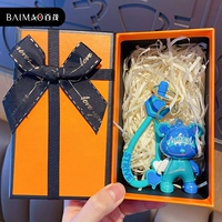 Неоновая синяя оранжевая подарочная коробка