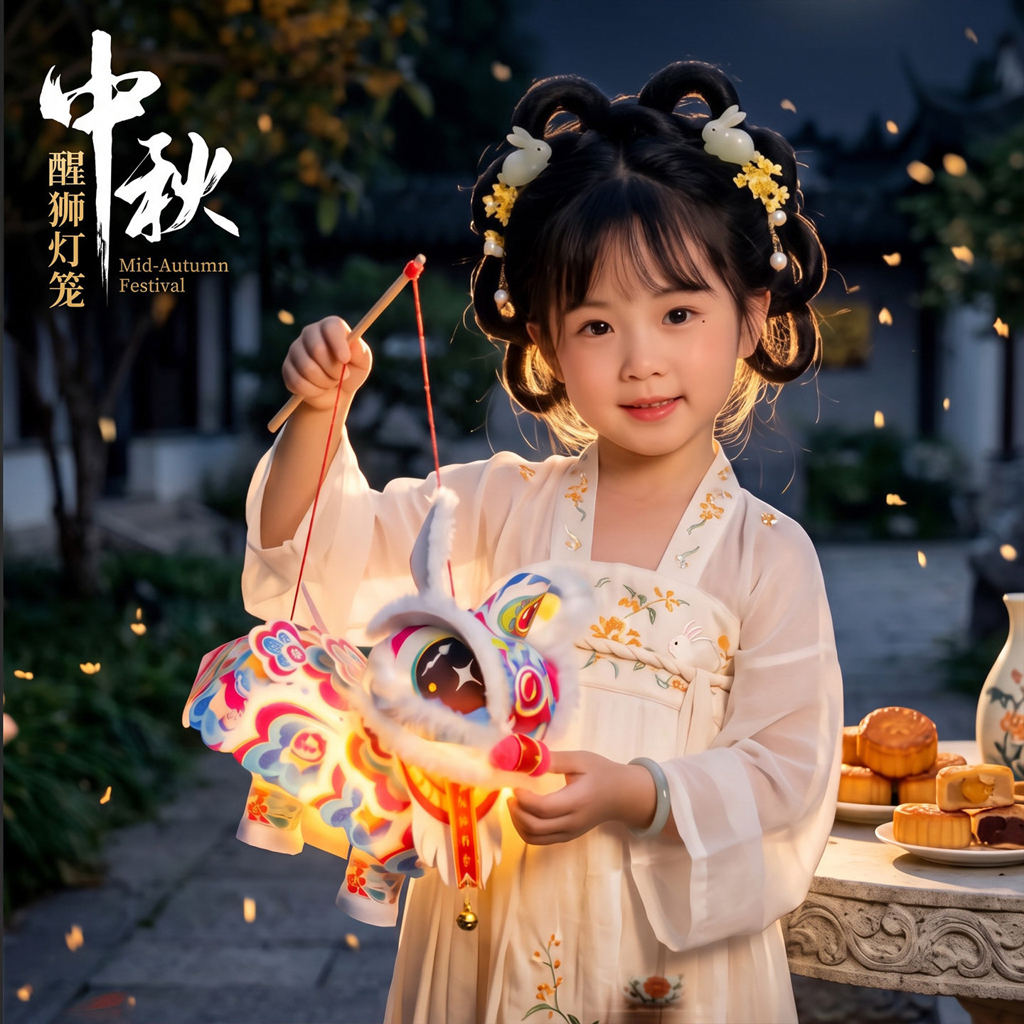 中秋醒狮灯笼手提发光花灯小礼品图片