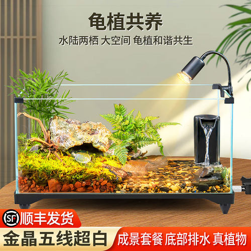 新型水陆生态造景超白玻璃饲养缸
