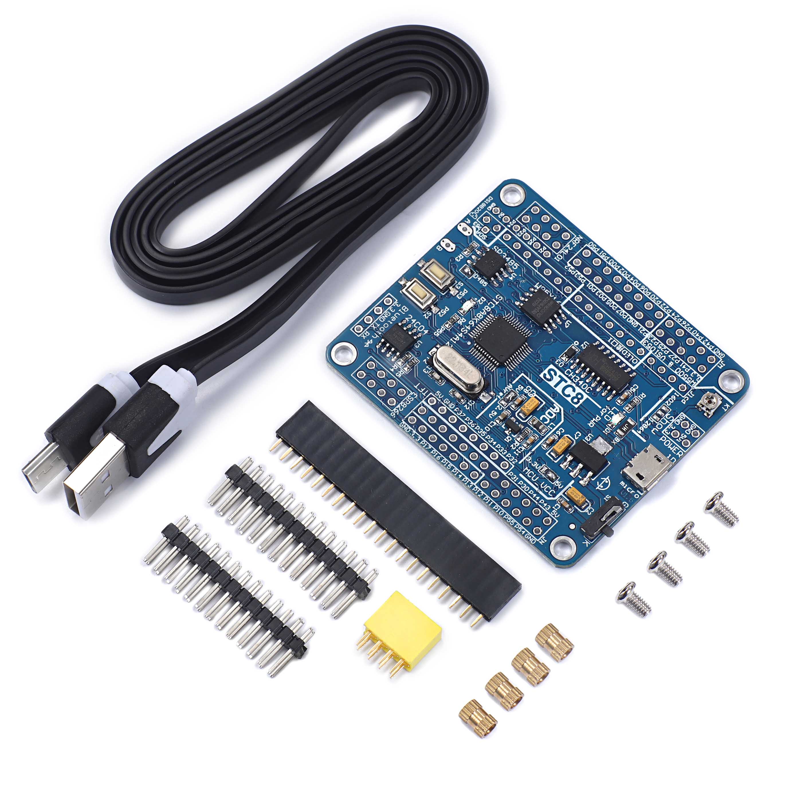 STC8A8K64D4单片机开发板系统板 51学习板 代替STC8A8K64S4A12