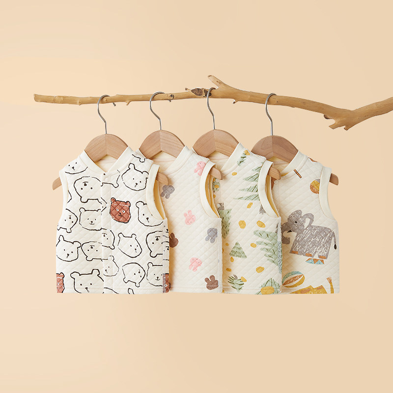 宝宝马甲春秋季外穿婴儿背心夹棉保暖秋冬加厚男女儿童马夹小外搭