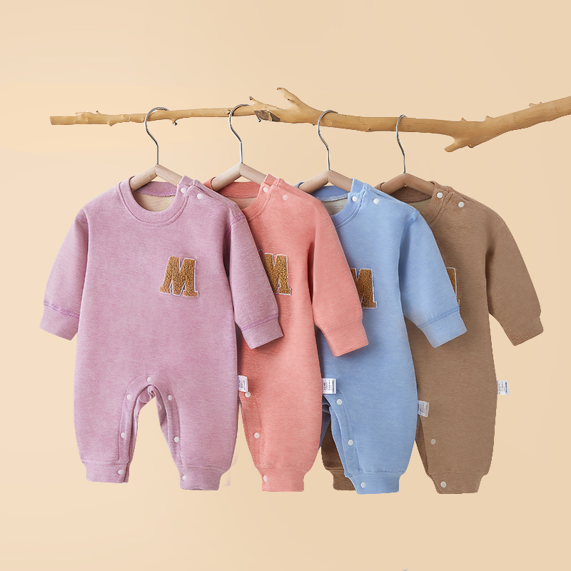 婴儿秋冬季德绒打底连体衣59-90码