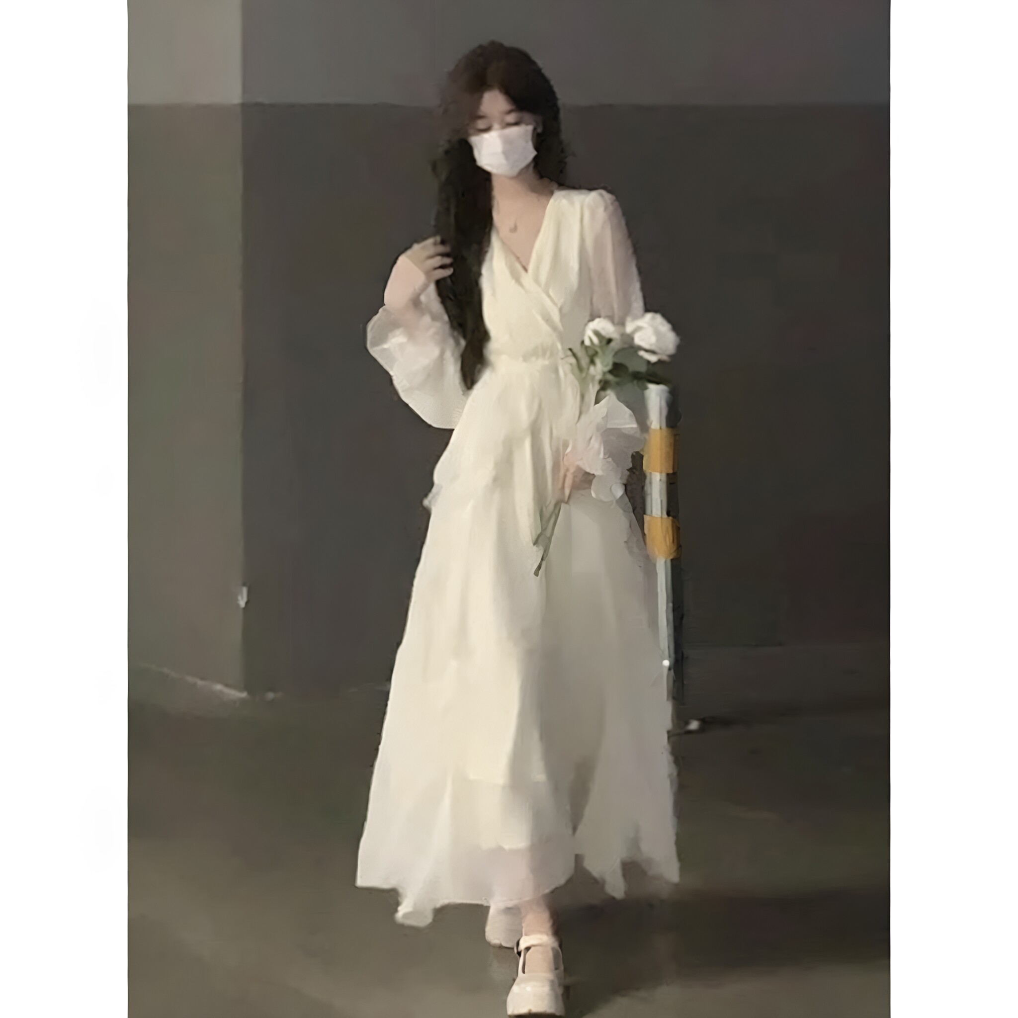 春秋法式初恋长裙超仙甜美温柔风连衣裙