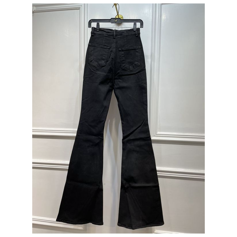 drkshdw by rick owens rick owens drkshdw 女款黑色牛仔喇叭