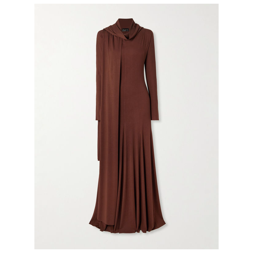 Cortana Velora 围巾风格弹性针织长款连衣裙女伴娘裙仙女裙OL