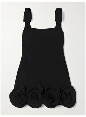 Self-Portrait 嵌花绉纱迷你连衣裙女百搭ins仙女裙OL风伴娘裙