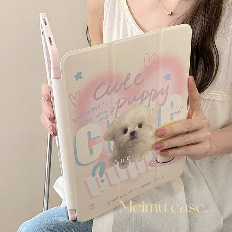 可爱卡通比熊蛋糕适用ipad2022保护壳新款pro11/12.9英寸苹果平板保护套air5三折mini6亚克力第10代带笔槽789怎么看?