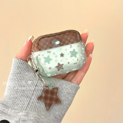 ins韩风格纹星星适用苹果耳机壳