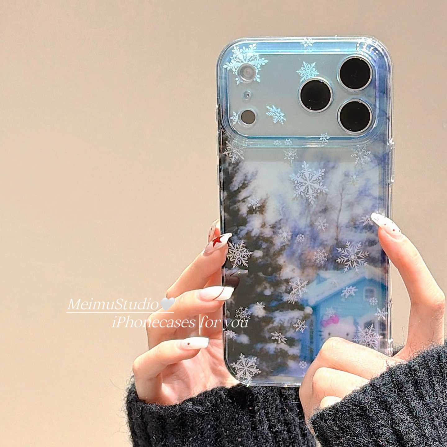 冬日雪景凯蒂猫适用苹果手机壳